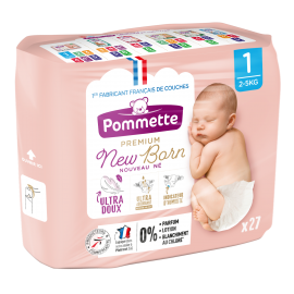 Couches Premium New Born, taille 1 : 2-5 kg Pommette - Intermarché