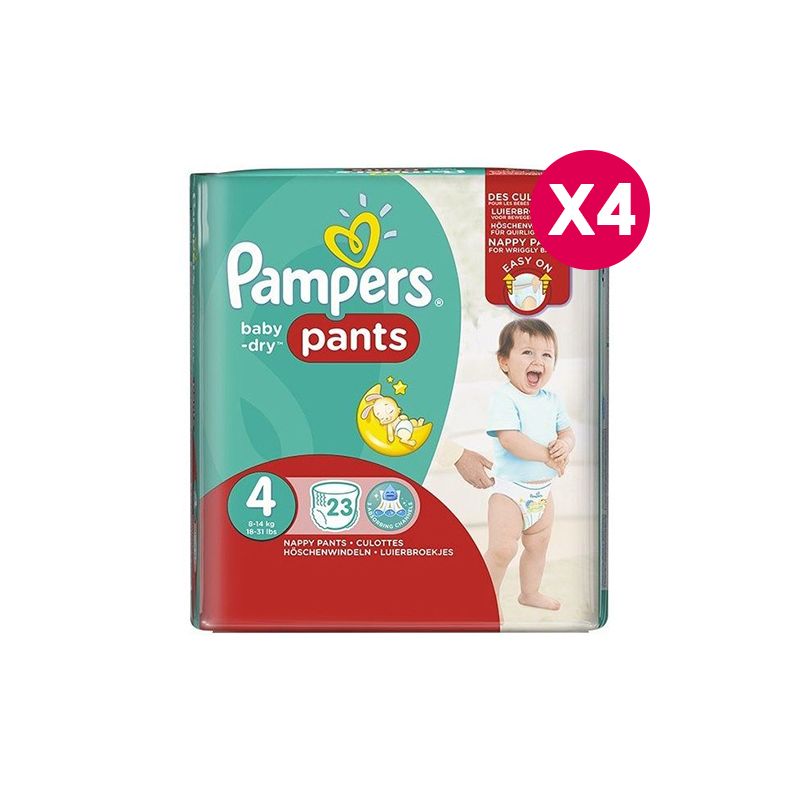 Pampers Baby-Dry Pants Taille 4, Pantalons à couches 82, Changement de jour  et protection de nuit faciles et amusants, 9-15kg