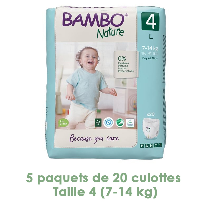 T6 Bambo Nature 18 pants taille 6, culottes d'apprentissage écologique 18+  Kg